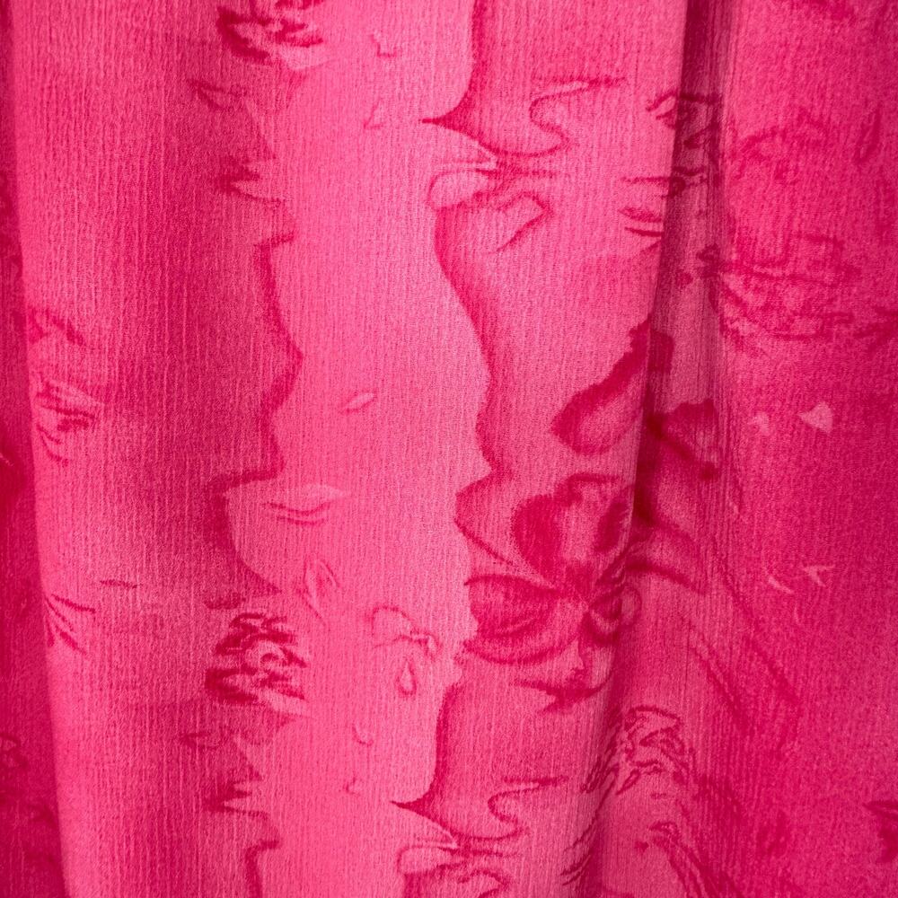 Maggie Barnes Pink Floral Watercolor Lined Elastic Waist Midi Skirt Size 1X - Picture 4 of 6